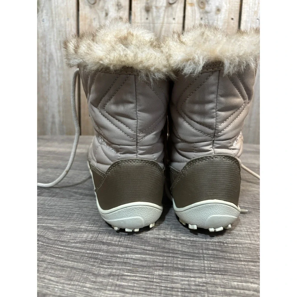 Columbia Minx Shorty III Waterproof Winter Boots Tan Faux Fur Womens 9